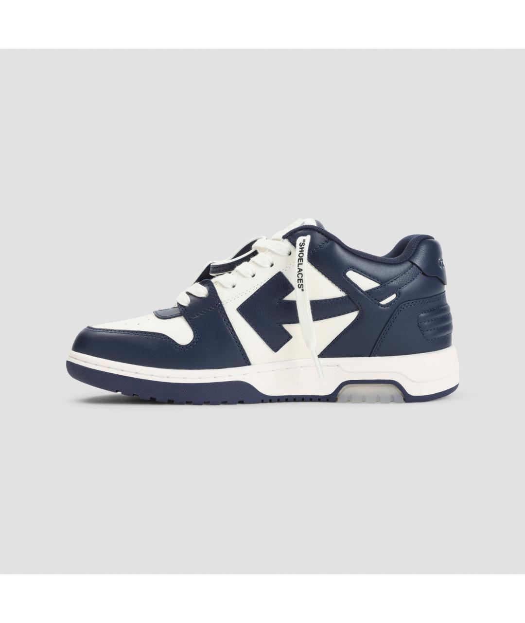 OFF-WHITE Синие кожаные низкие кроссовки / кеды, фото 4