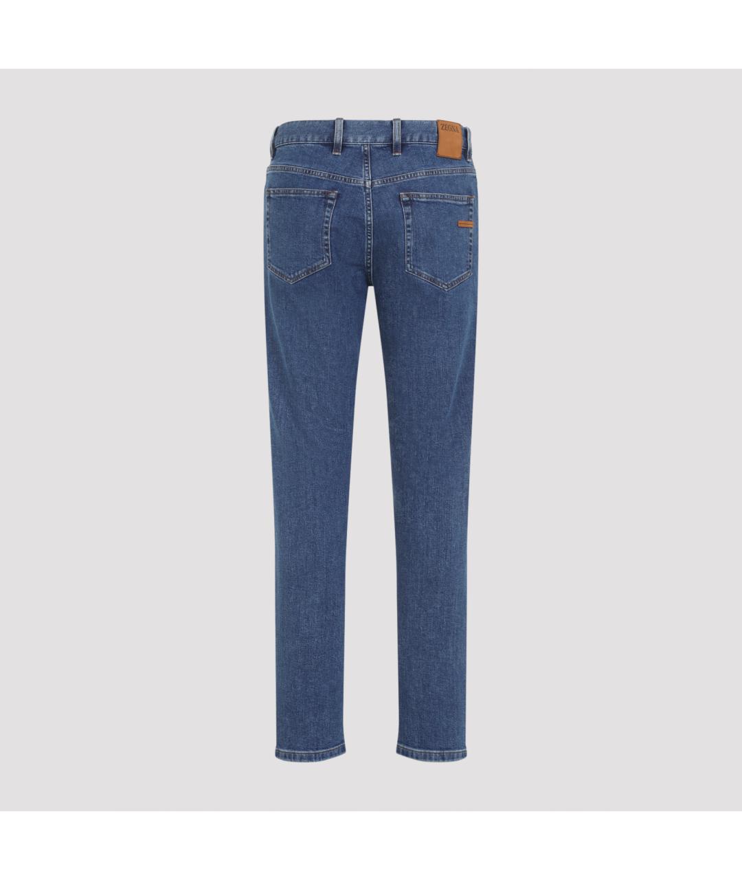 ZEGNA Синие хлопковые прямые джинсы, фото 4