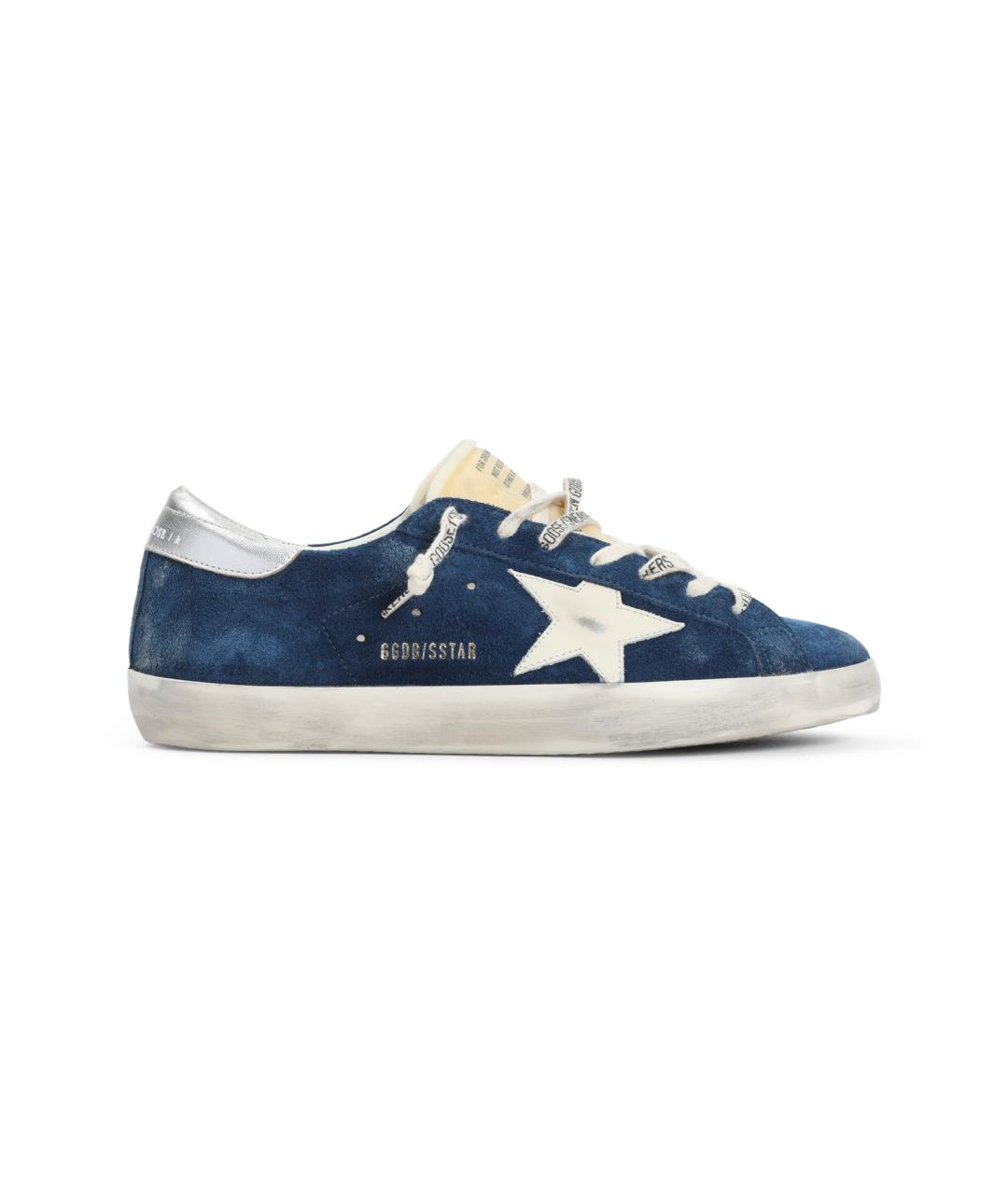 GOLDEN GOOSE DELUXE BRAND Синие кожаные низкие кроссовки / кеды, фото 1