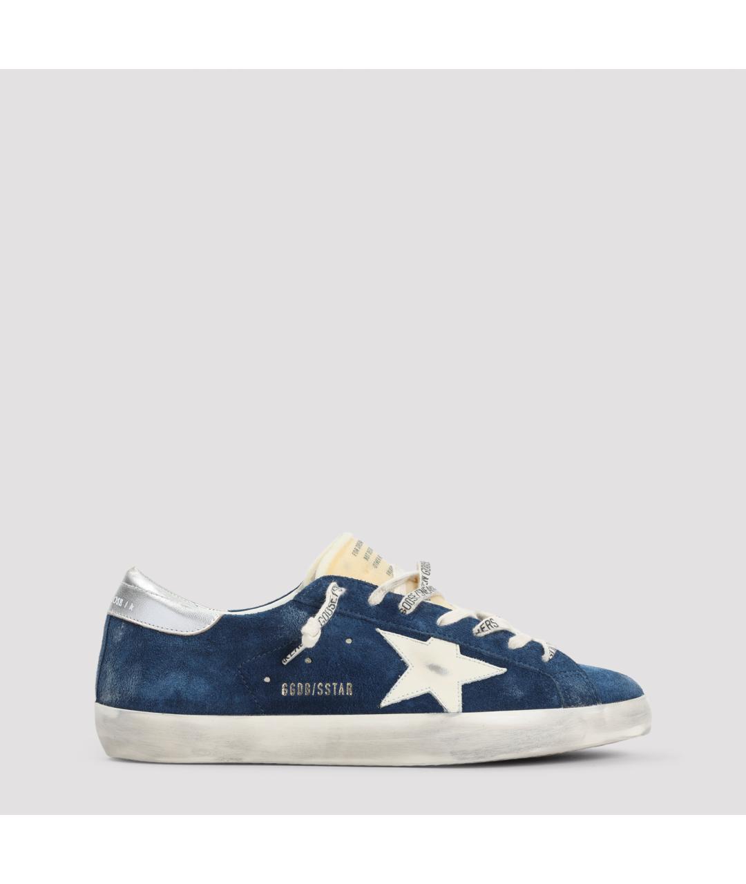 GOLDEN GOOSE DELUXE BRAND Синие кожаные низкие кроссовки / кеды, фото 2