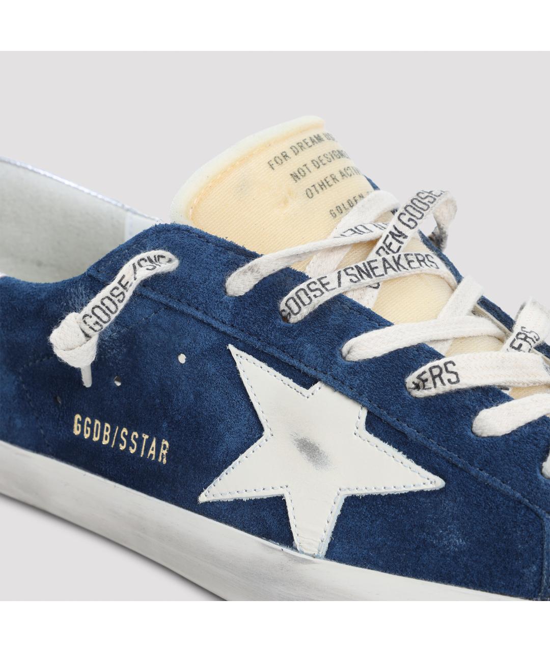 GOLDEN GOOSE DELUXE BRAND Синие кожаные низкие кроссовки / кеды, фото 6