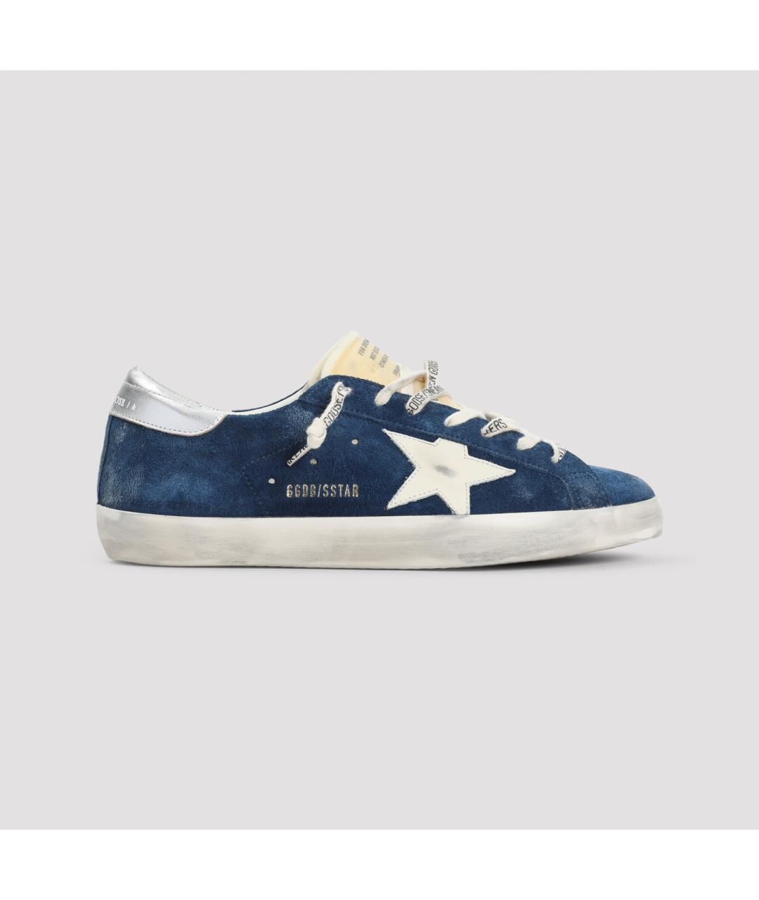 GOLDEN GOOSE DELUXE BRAND Синие кожаные низкие кроссовки / кеды, фото 3