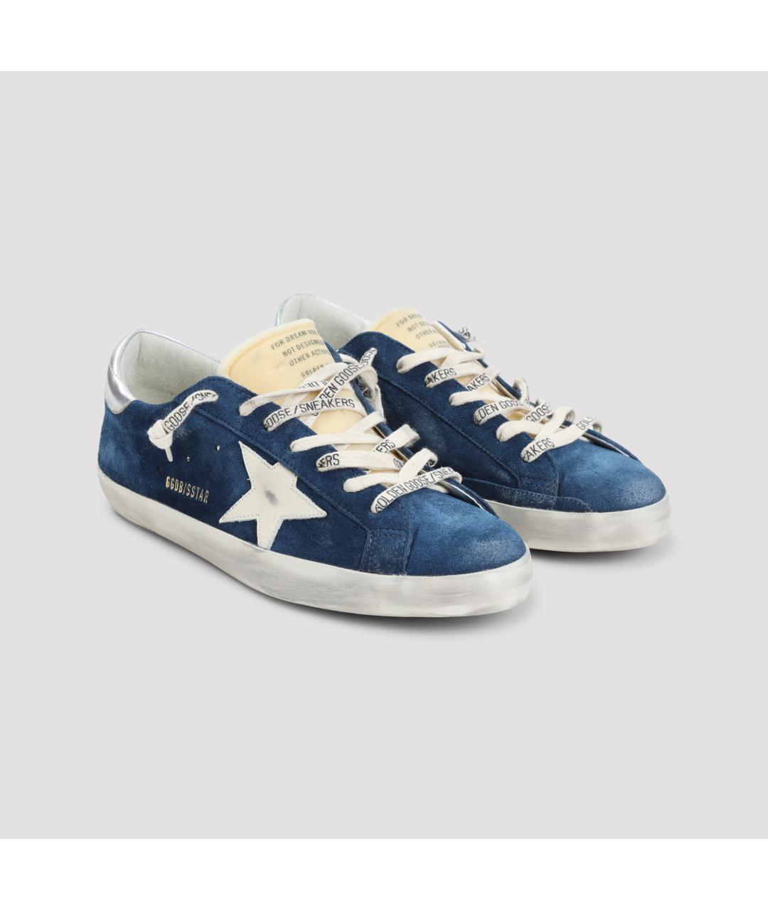 GOLDEN GOOSE DELUXE BRAND Синие кожаные низкие кроссовки / кеды, фото 5