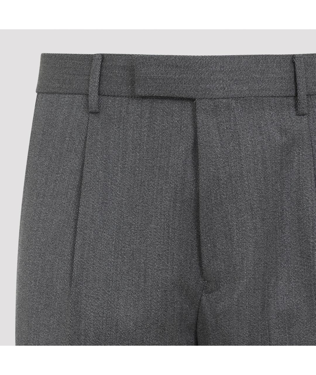 ZEGNA Серые шерстяные классические брюки, фото 5