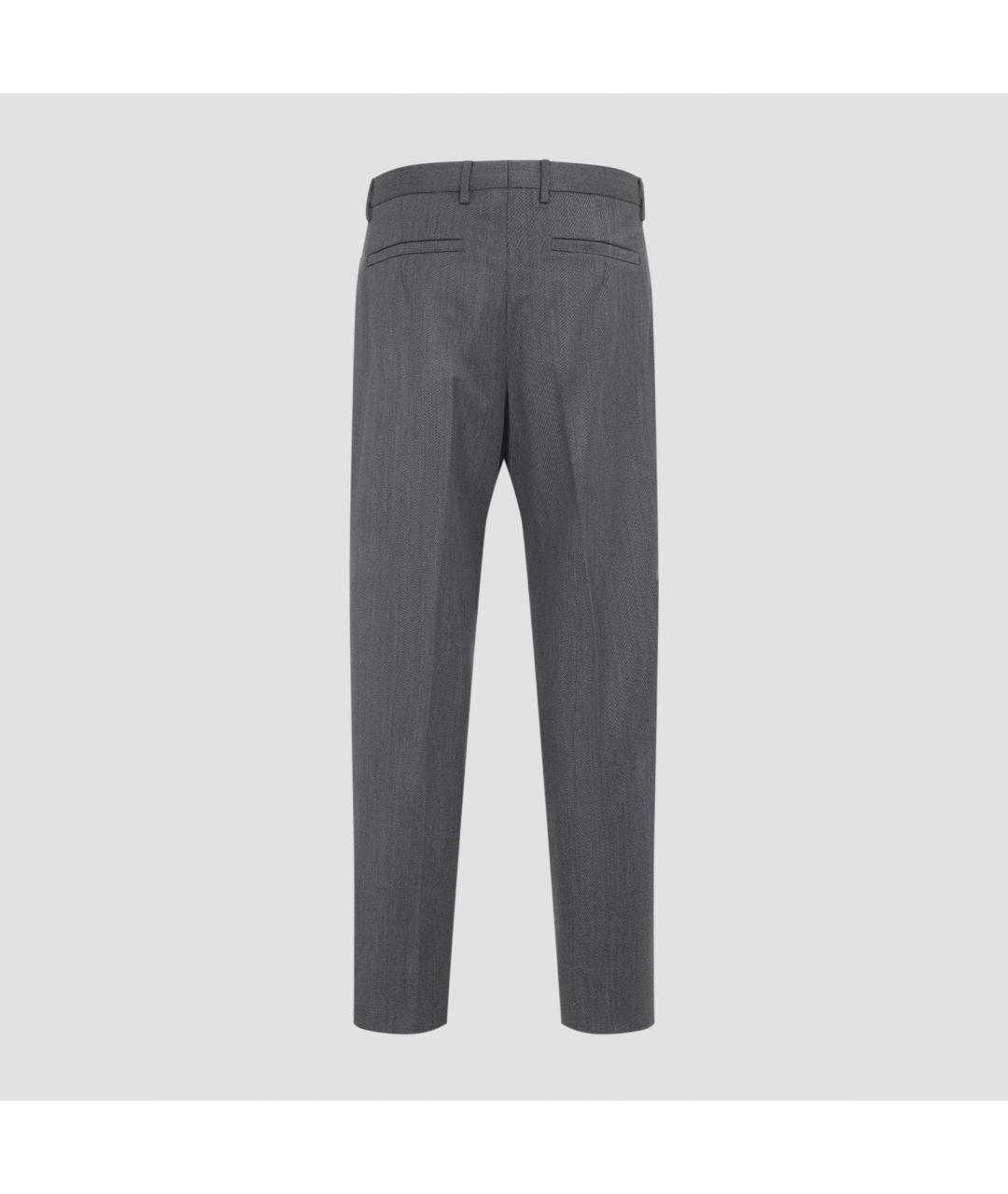ZEGNA Серые шерстяные классические брюки, фото 4
