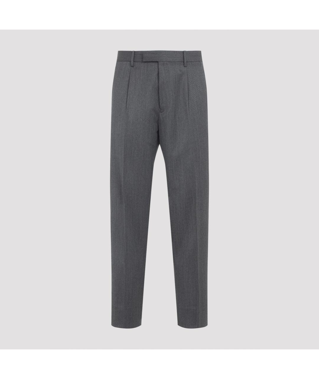 ZEGNA Серые шерстяные классические брюки, фото 3