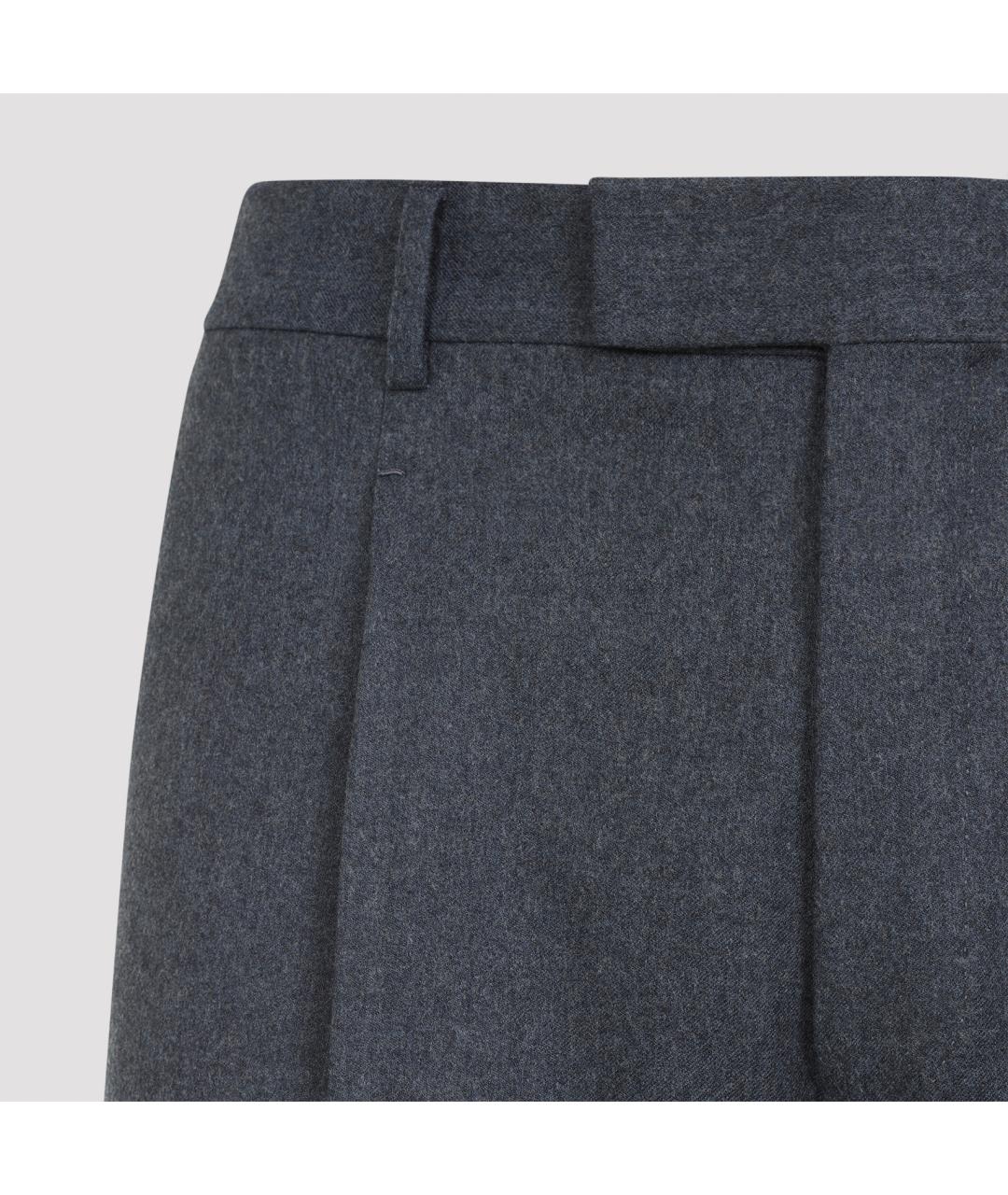 ZEGNA Синие шерстяные классические брюки, фото 5