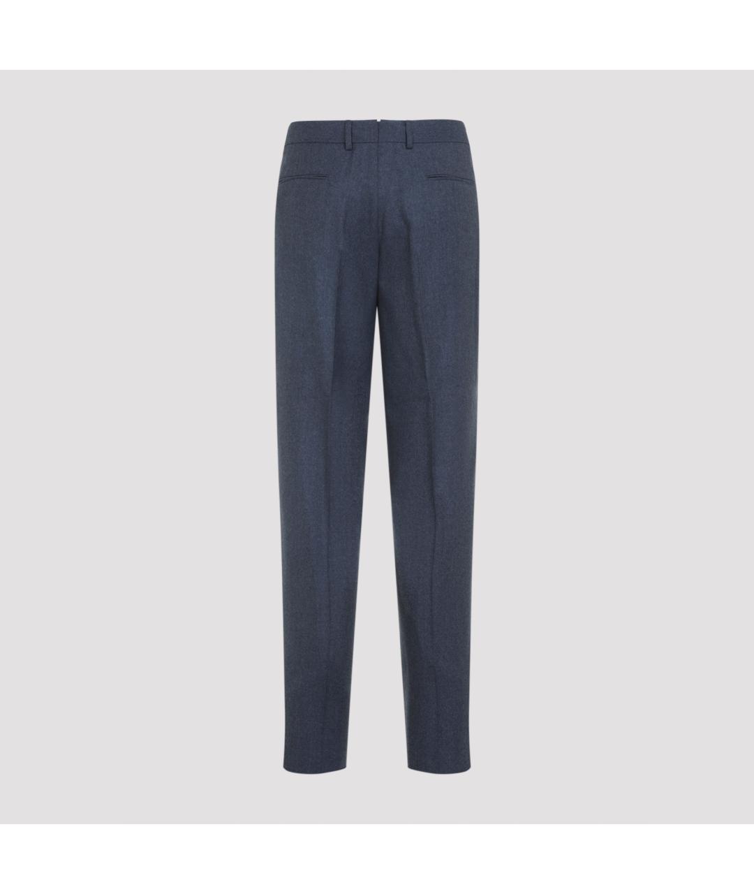 ZEGNA Синие шерстяные классические брюки, фото 4