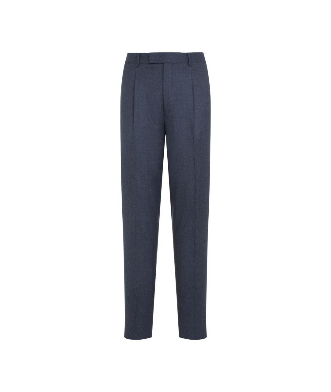 ZEGNA Синие шерстяные классические брюки, фото 1