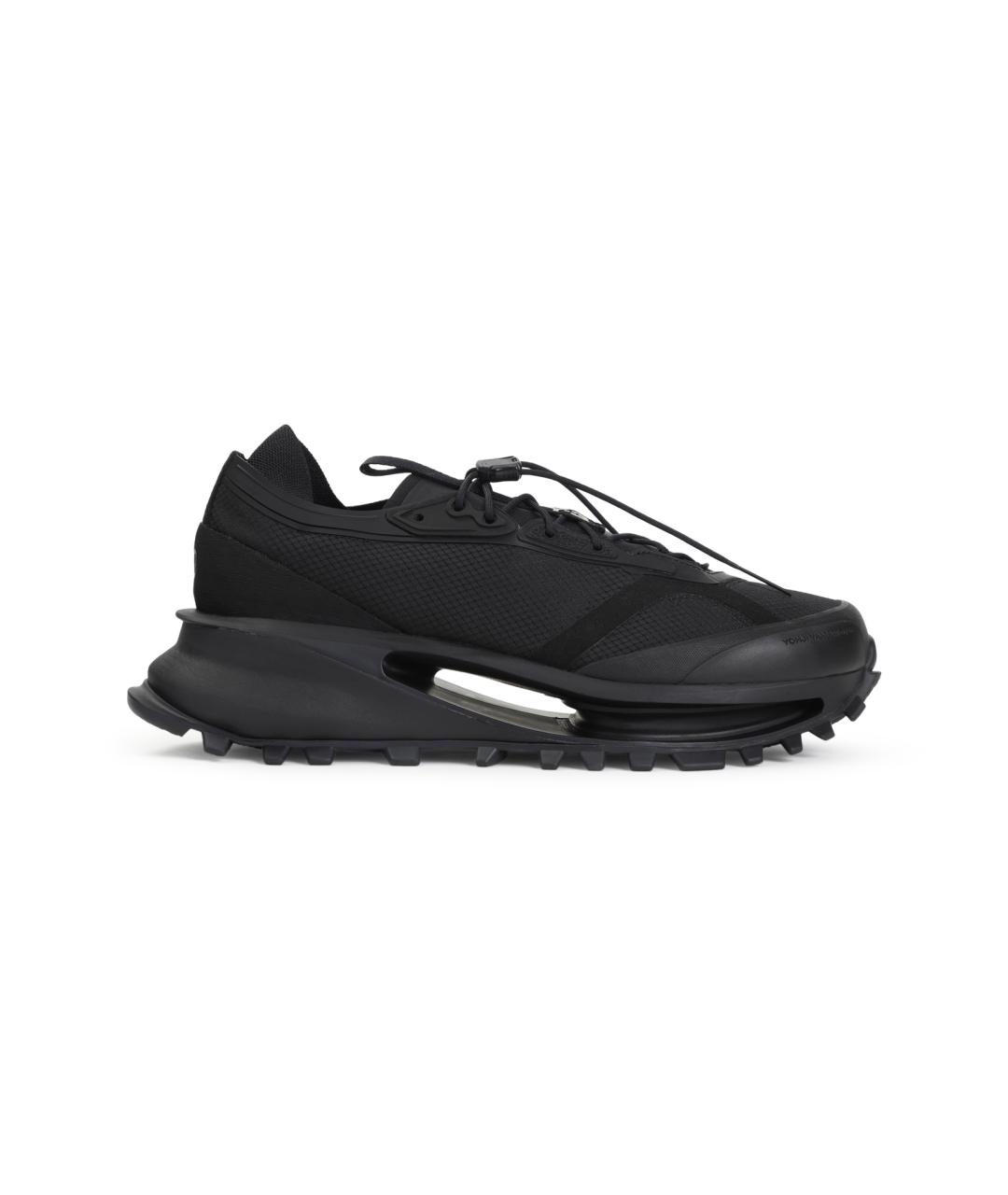 Y-3 Черные синтетические низкие кроссовки / кеды, фото 1