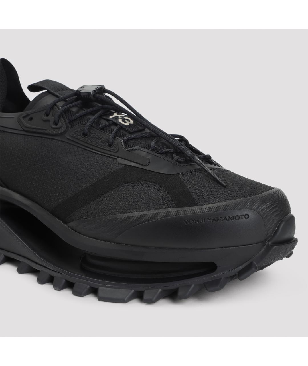 Y-3 Черные синтетические низкие кроссовки / кеды, фото 6