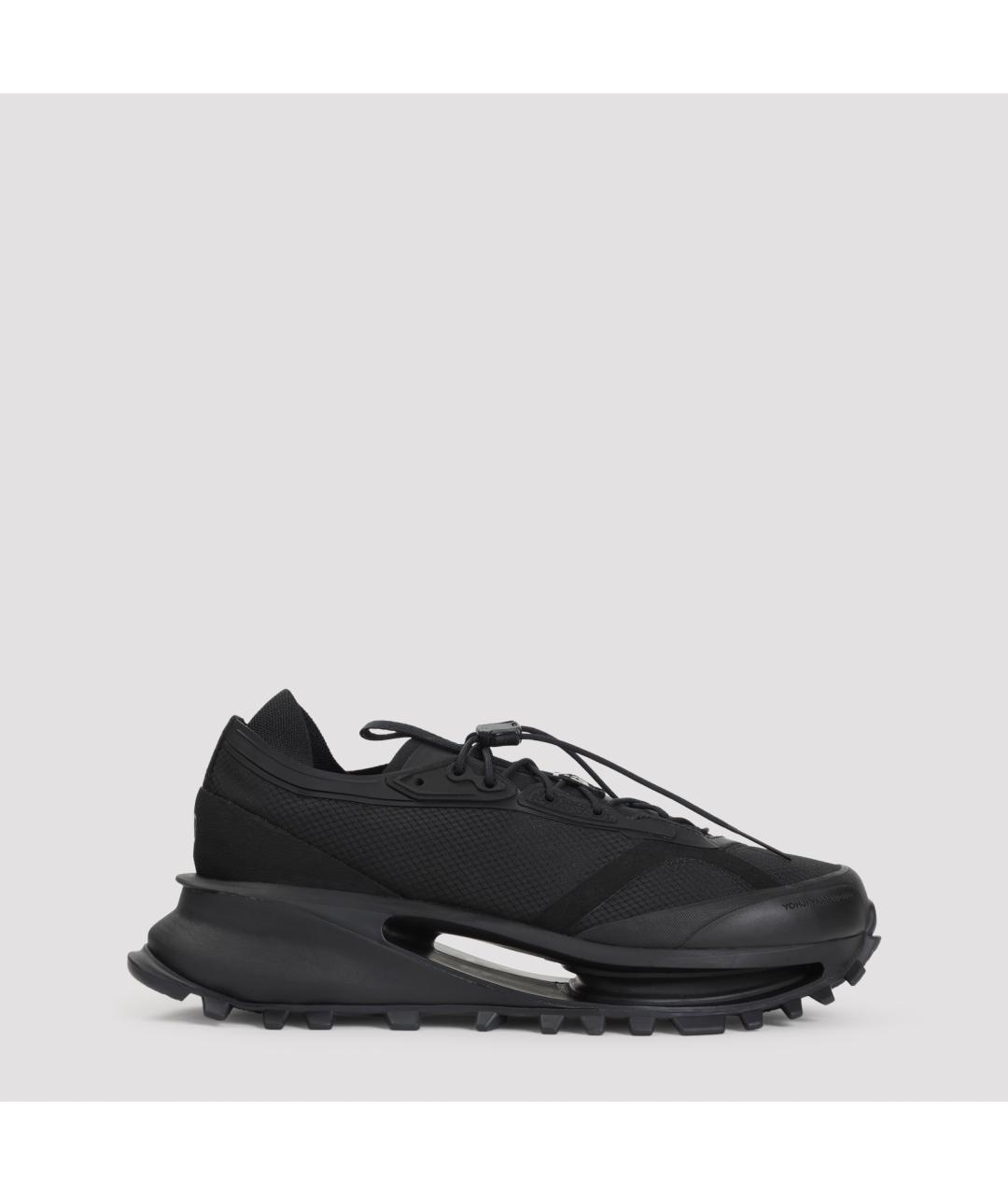 Y-3 Черные синтетические низкие кроссовки / кеды, фото 2