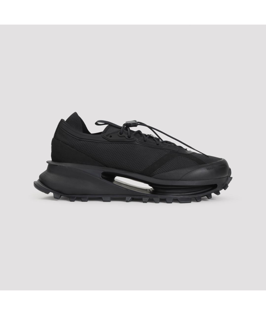 Y-3 Черные синтетические низкие кроссовки / кеды, фото 3