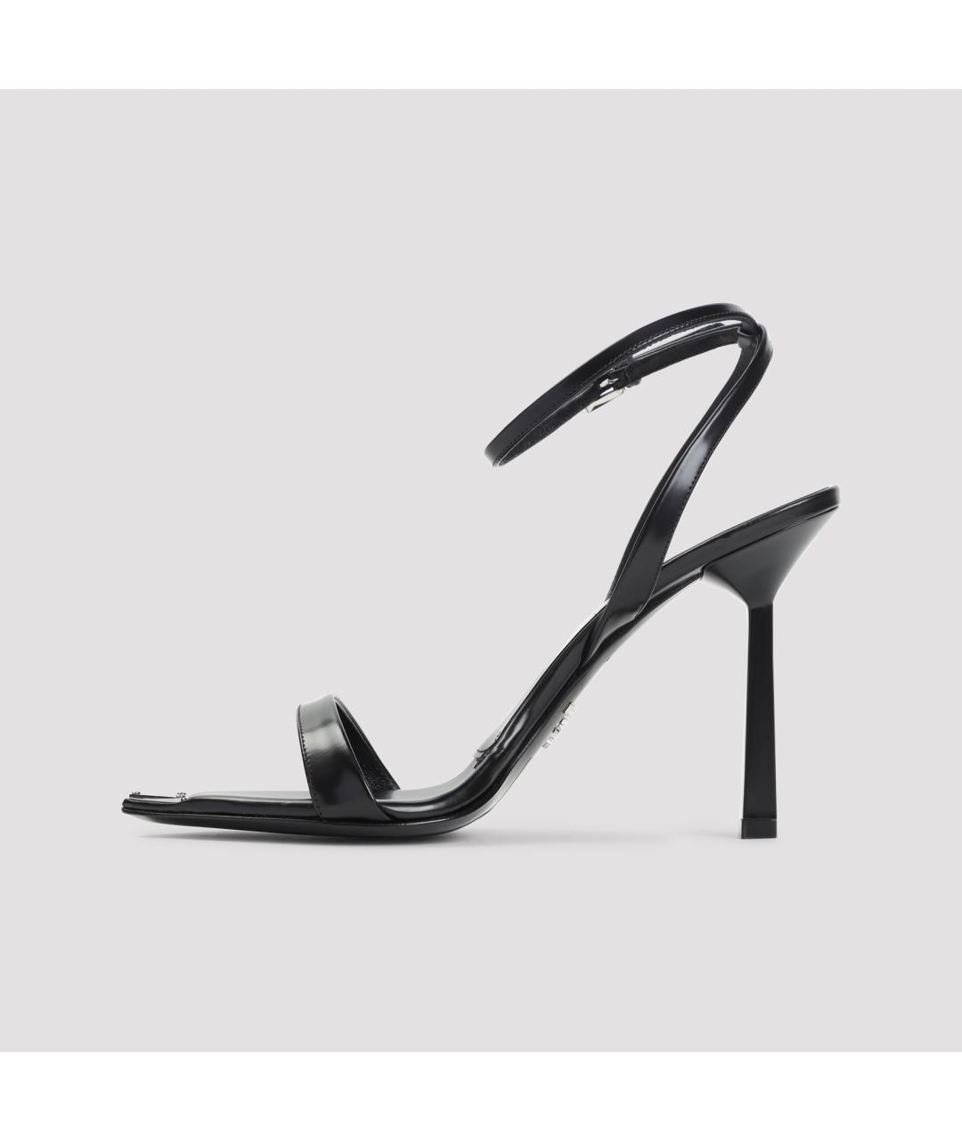 PRADA Черные кожаные босоножки, фото 4