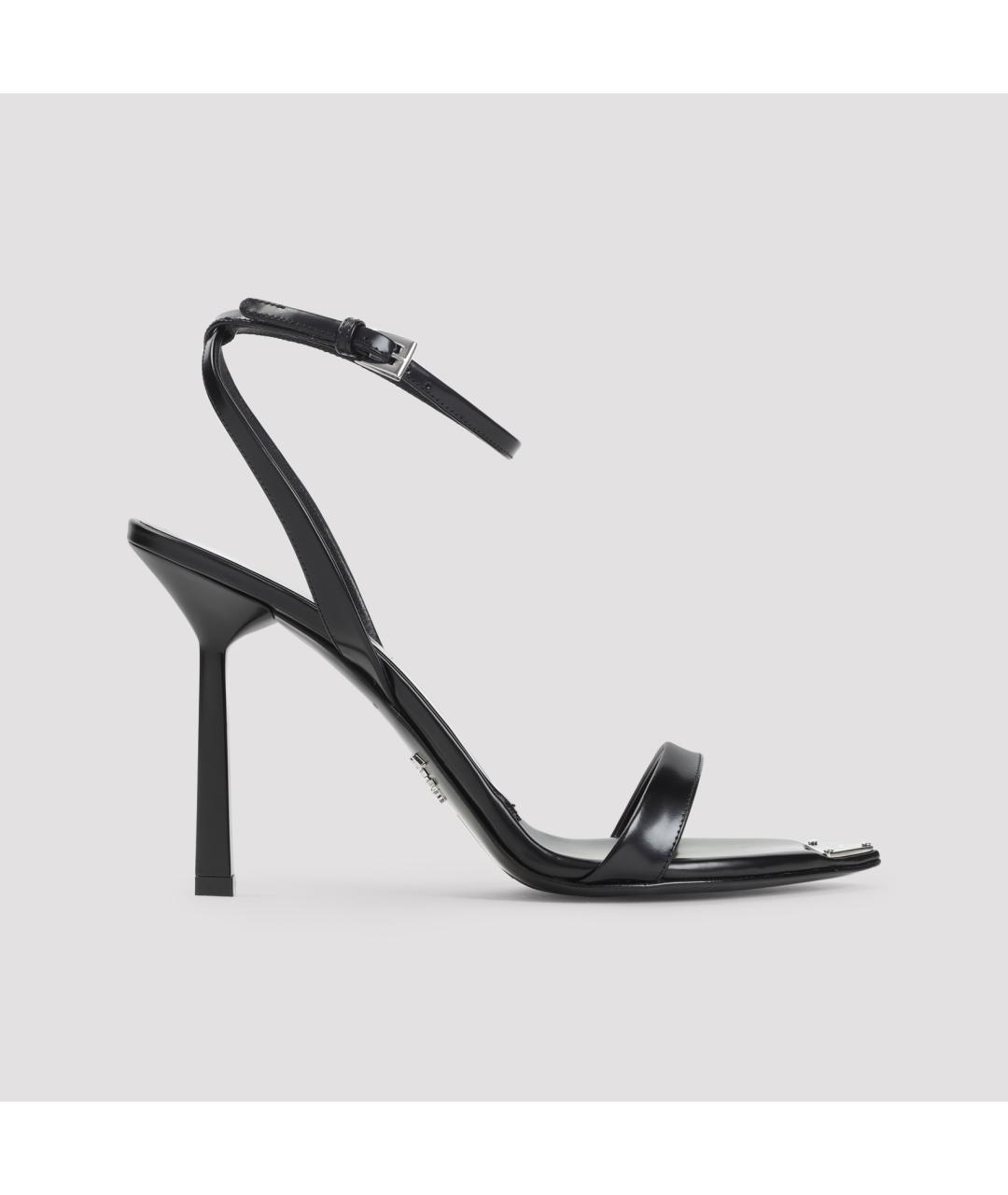 PRADA Черные кожаные босоножки, фото 3
