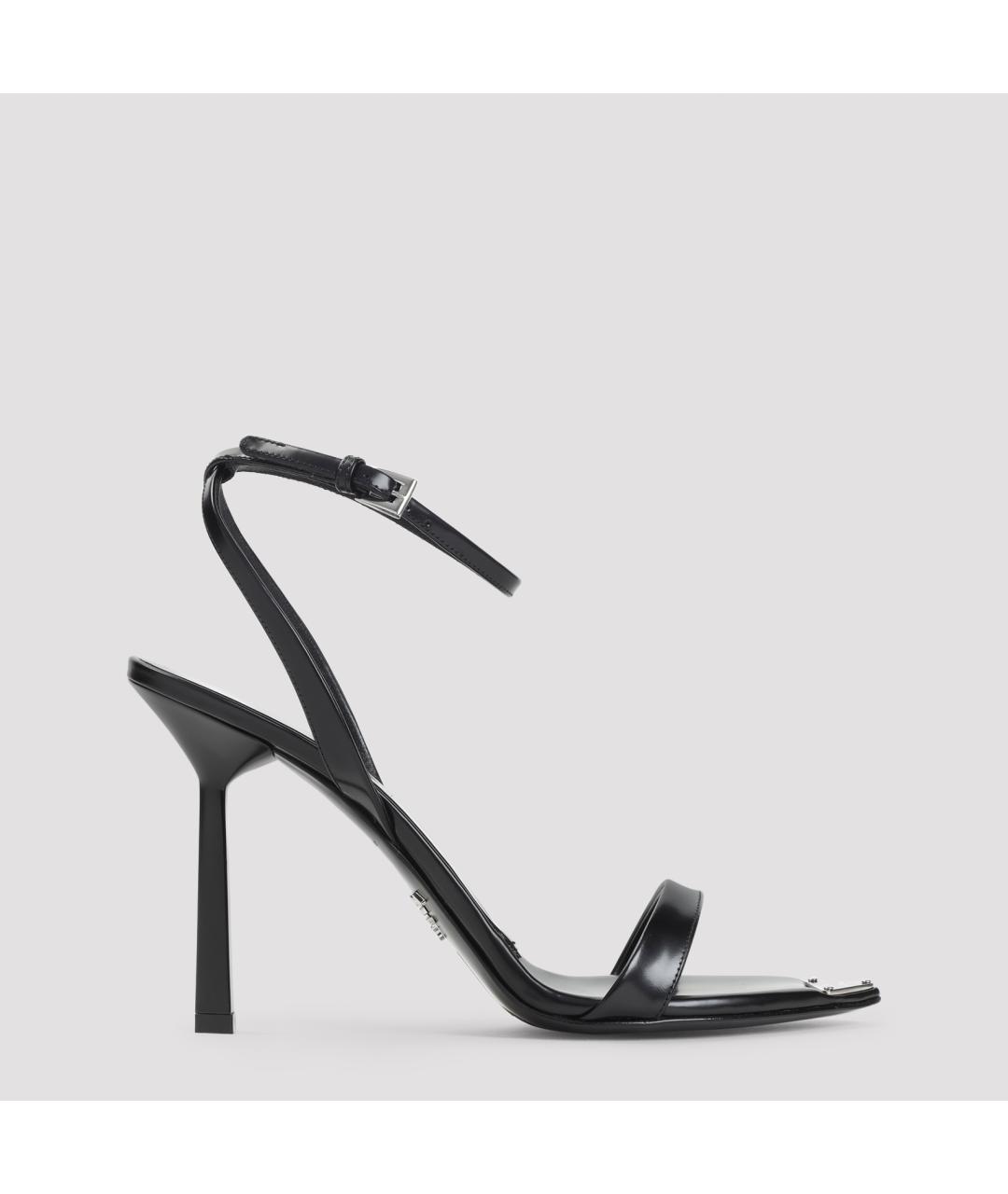 PRADA Черные кожаные босоножки, фото 2