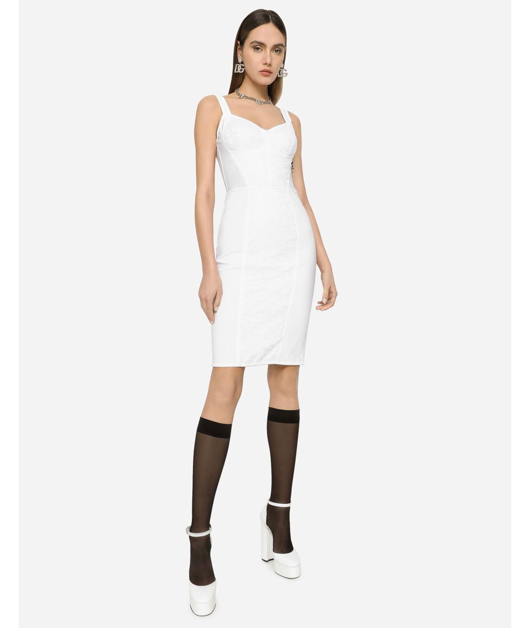 DOLCE&GABBANA Белое коктейльное платье, фото 3