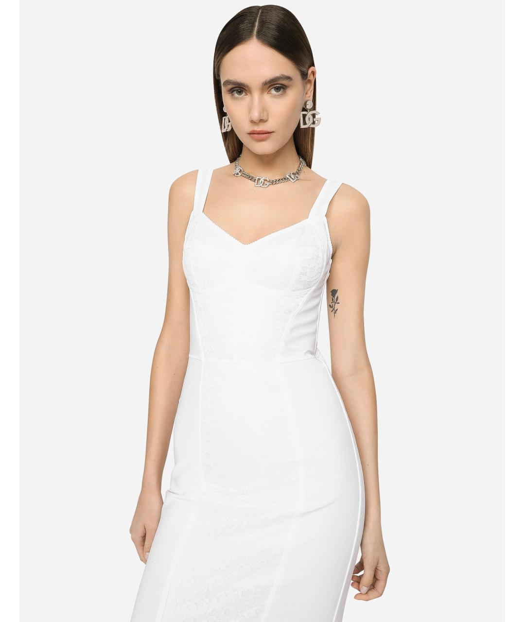 DOLCE&GABBANA Белое коктейльное платье, фото 4
