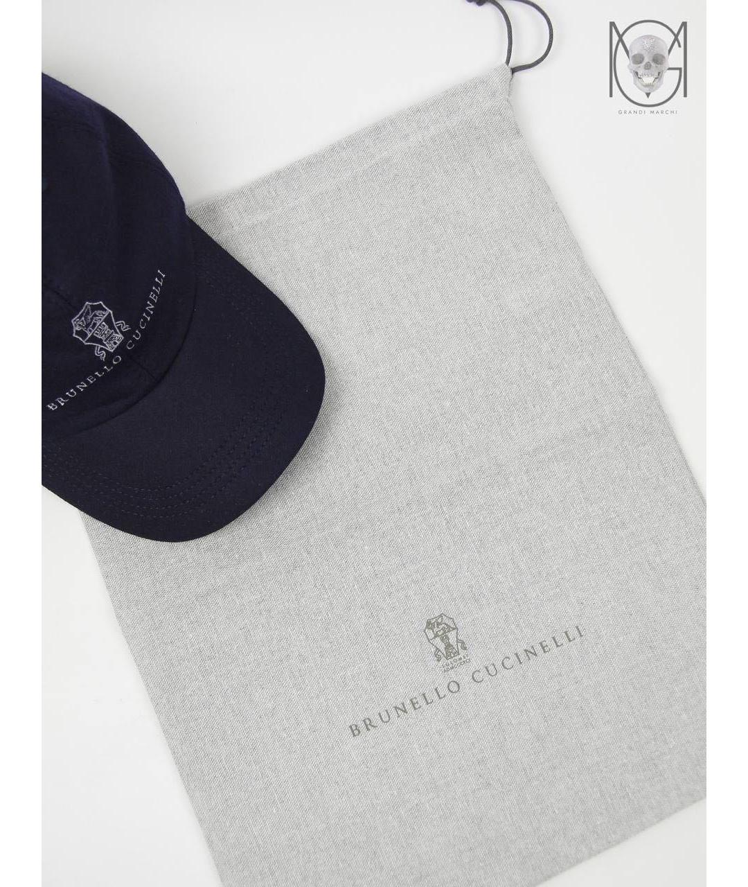 BRUNELLO CUCINELLI Темно-синяя шерстяная кепка/бейсболка, фото 4