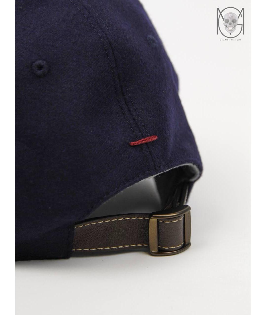 BRUNELLO CUCINELLI Темно-синяя шерстяная кепка/бейсболка, фото 5