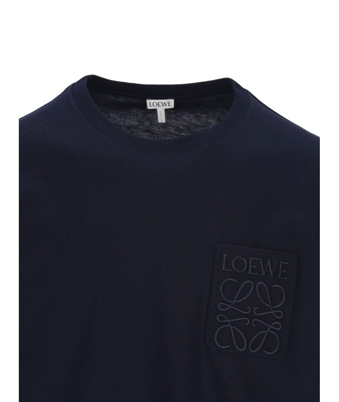 LOEWE Синяя хлопковая футболка, фото 2