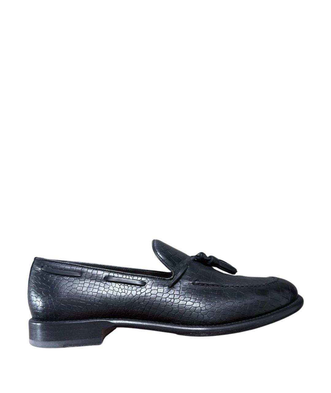 POLLINI Черные кожаные лоферы, фото 1