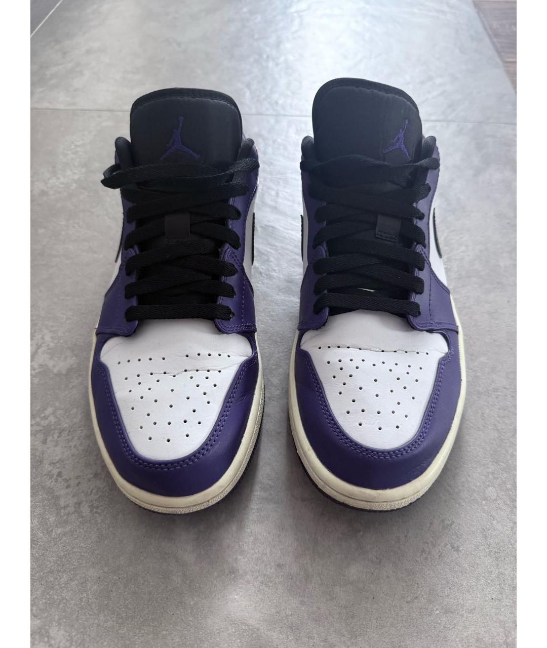 NIKE Фиолетовые кожаные низкие кроссовки / кеды, фото 2