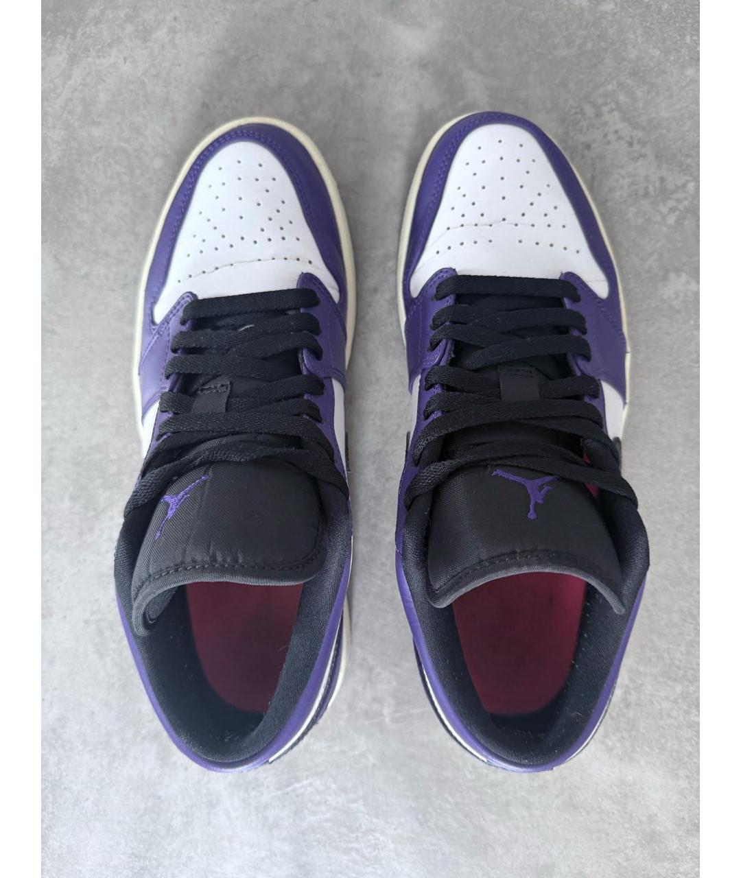 NIKE Фиолетовые кожаные низкие кроссовки / кеды, фото 3