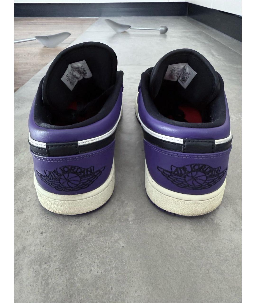 NIKE Фиолетовые кожаные низкие кроссовки / кеды, фото 4