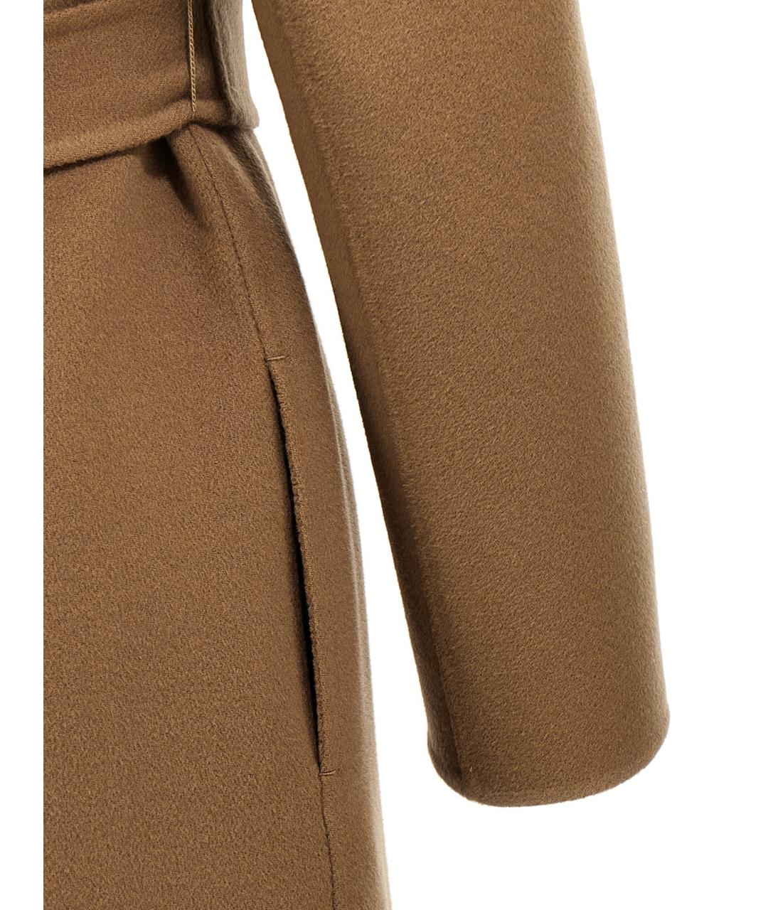 MAX MARA STUDIO Коричневое шерстяное пальто, фото 4