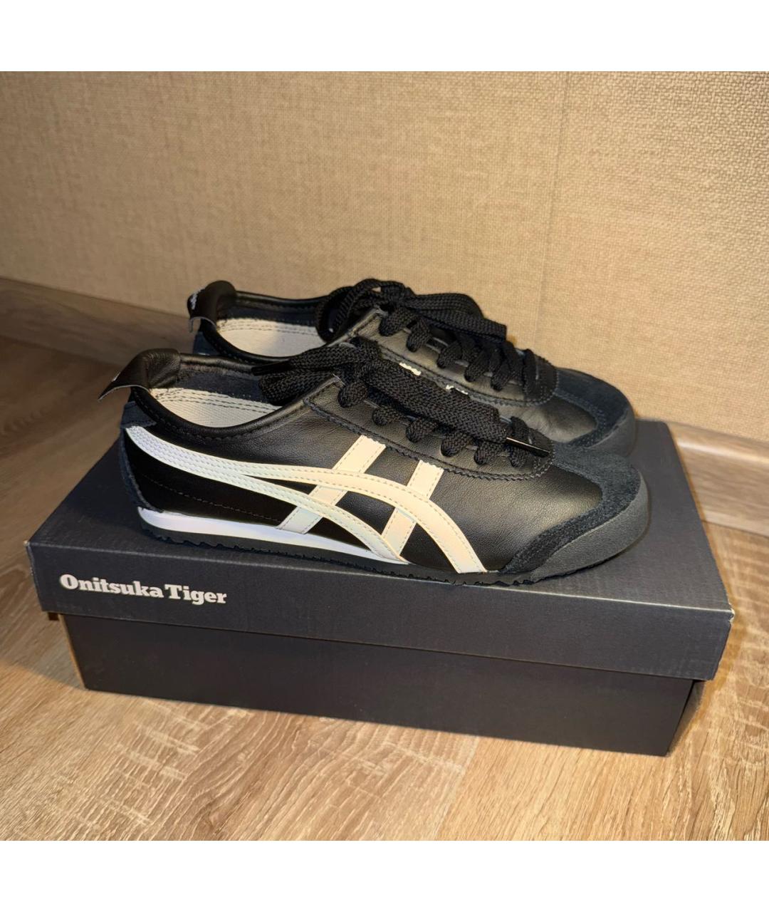 ONITSUKA TIGER Черные кожаные кеды, фото 5