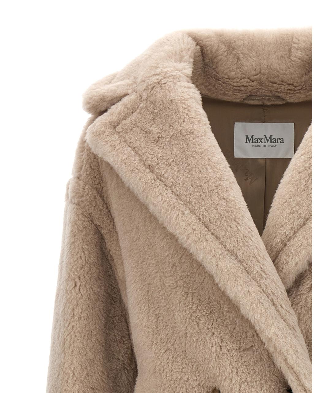 MAX MARA Бежевая шерстяная шуба, фото 3