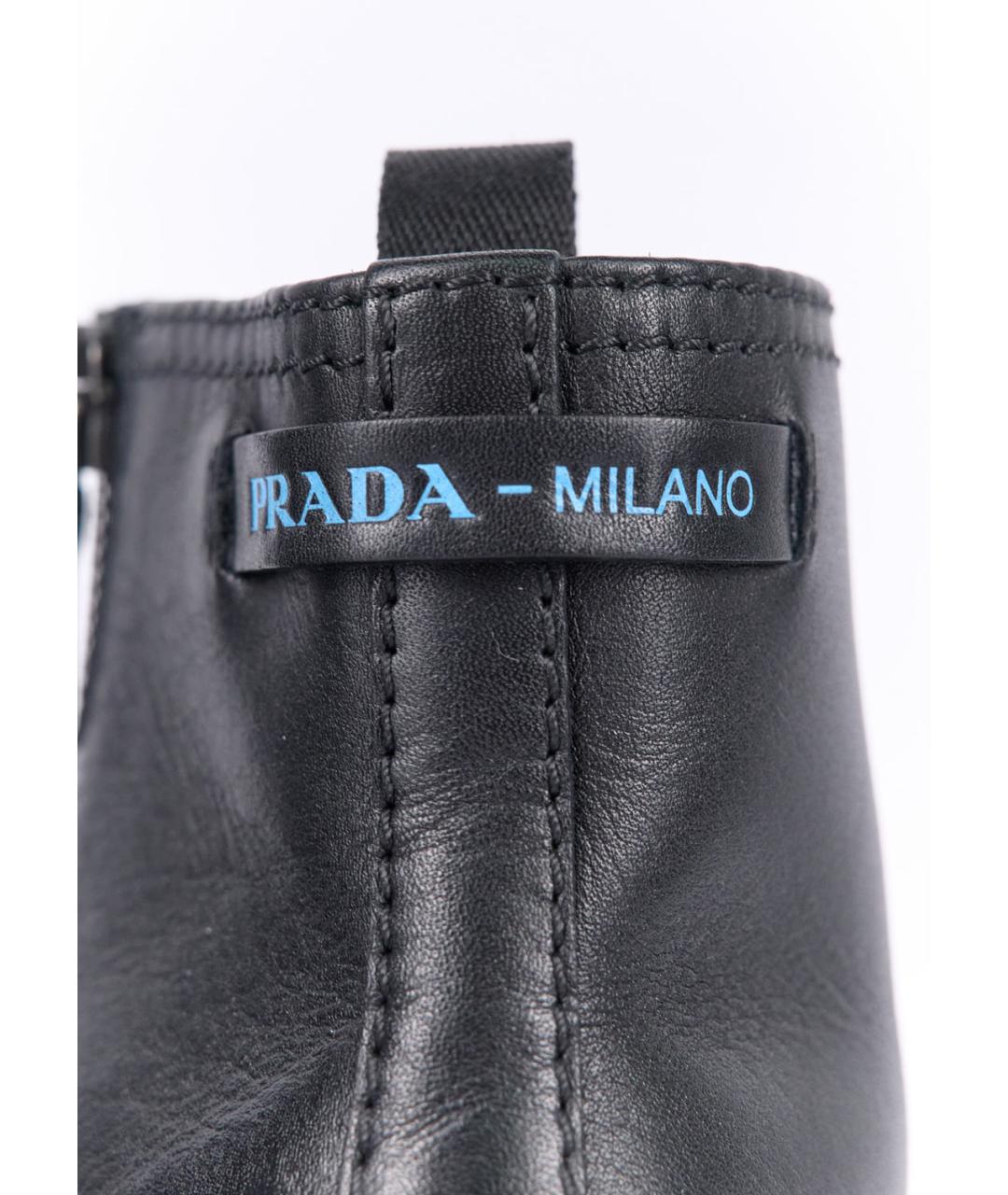 PRADA Черные кожаные ботильоны, фото 5