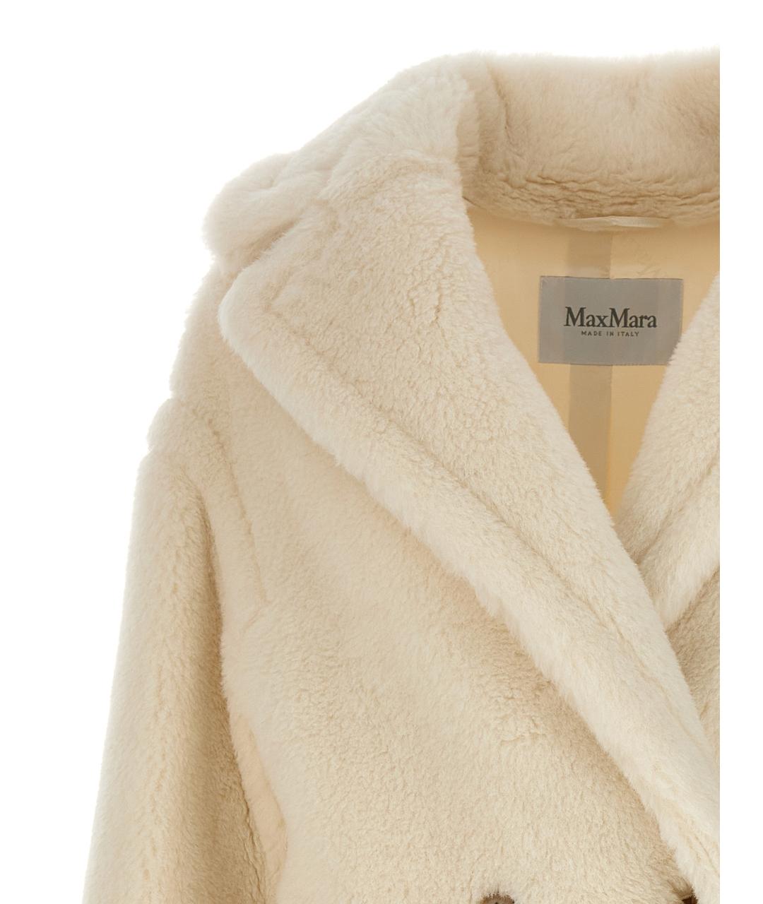 MAX MARA Бежевая шерстяная шуба, фото 3