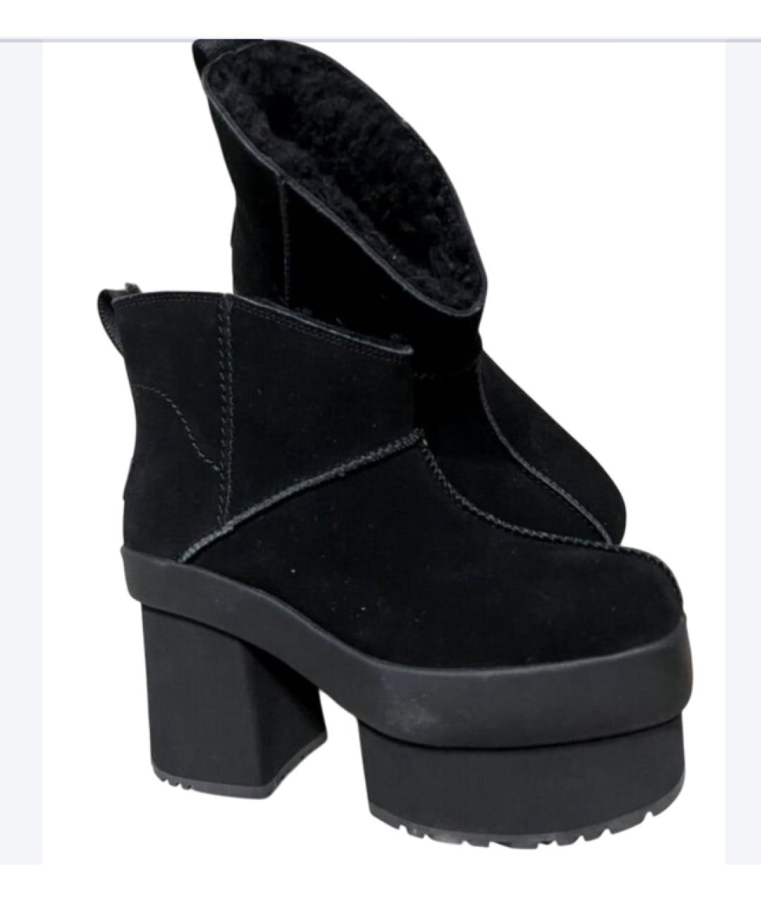 UGG AUSTRALIA Черные замшевые полусапоги, фото 2