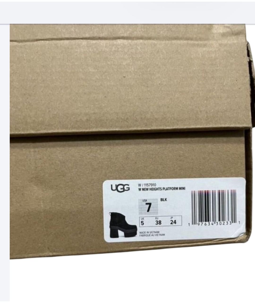 UGG AUSTRALIA Черные замшевые полусапоги, фото 6