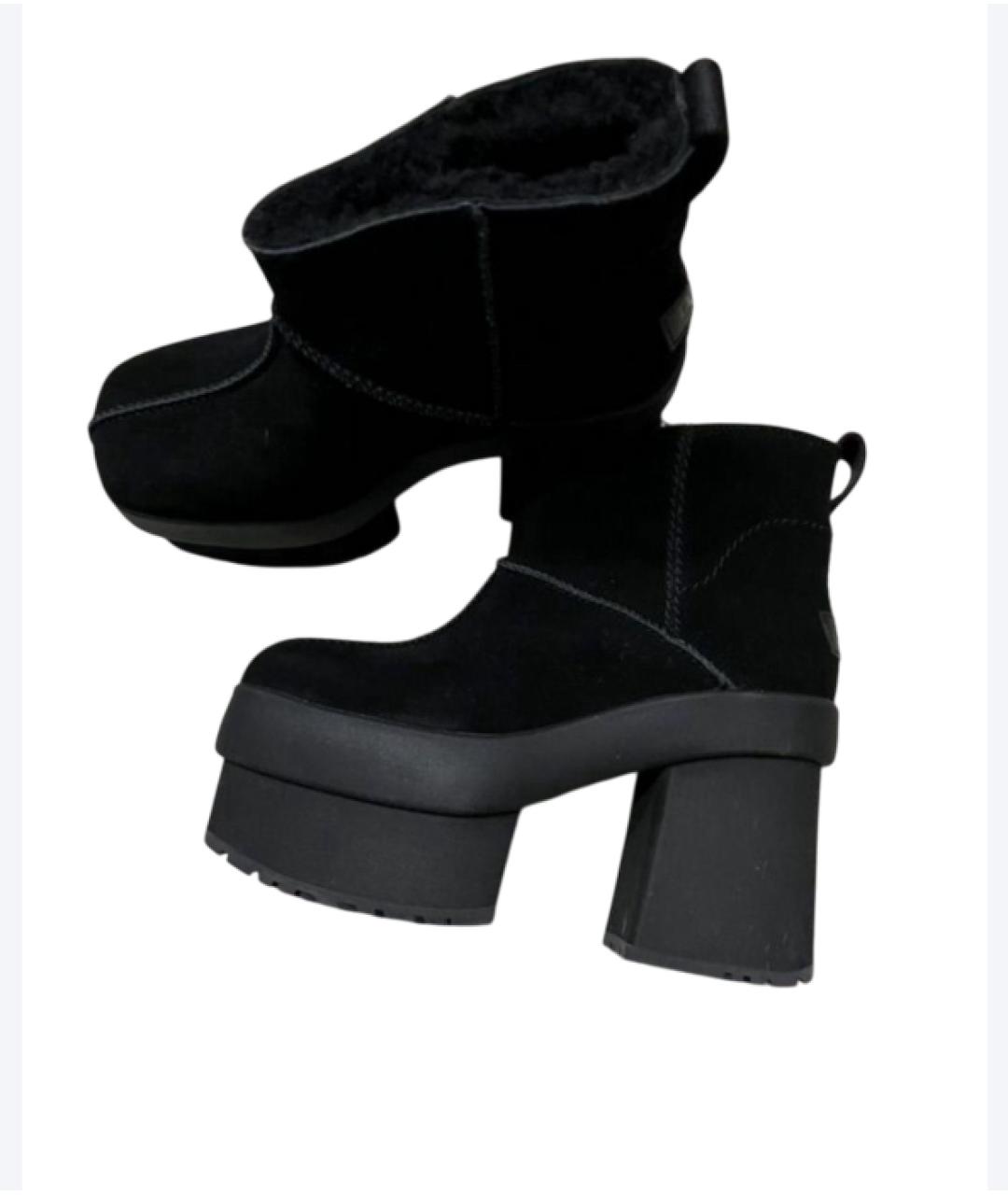 UGG AUSTRALIA Черные замшевые полусапоги, фото 5