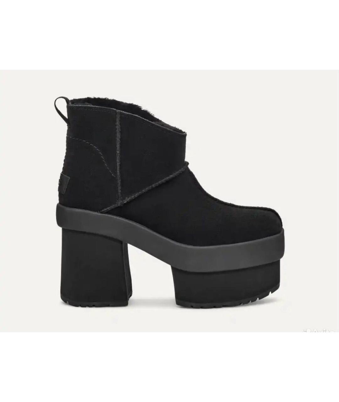 UGG AUSTRALIA Черные замшевые полусапоги, фото 7