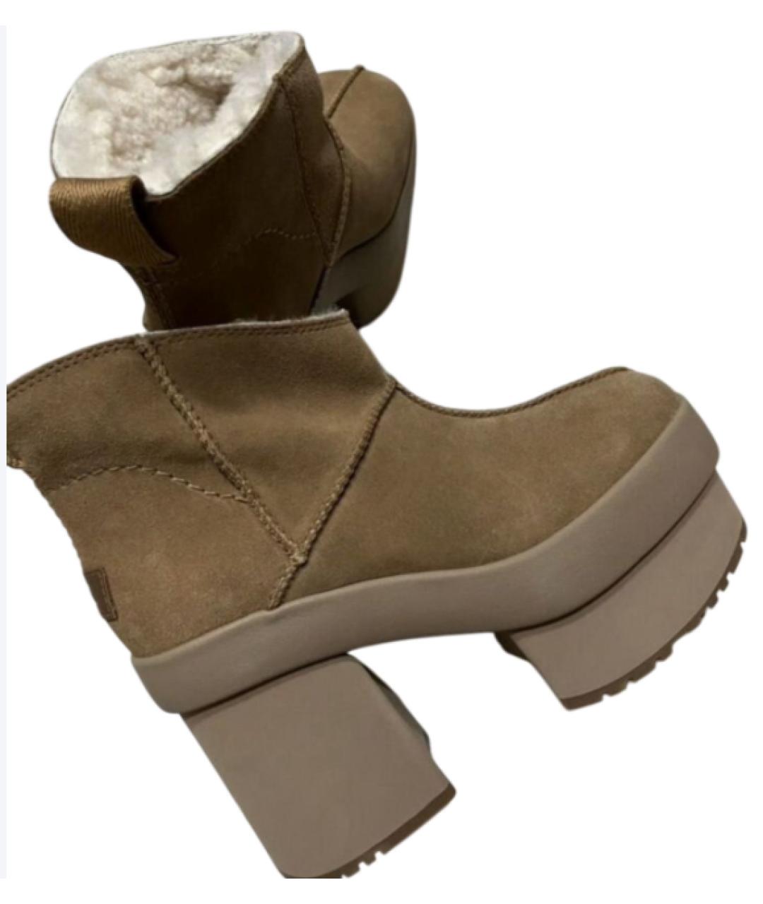UGG AUSTRALIA Бежевые замшевые полусапоги, фото 3