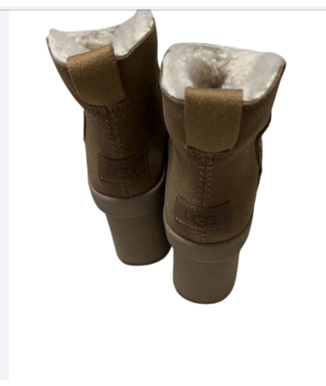 UGG AUSTRALIA Бежевые замшевые полусапоги, фото 4