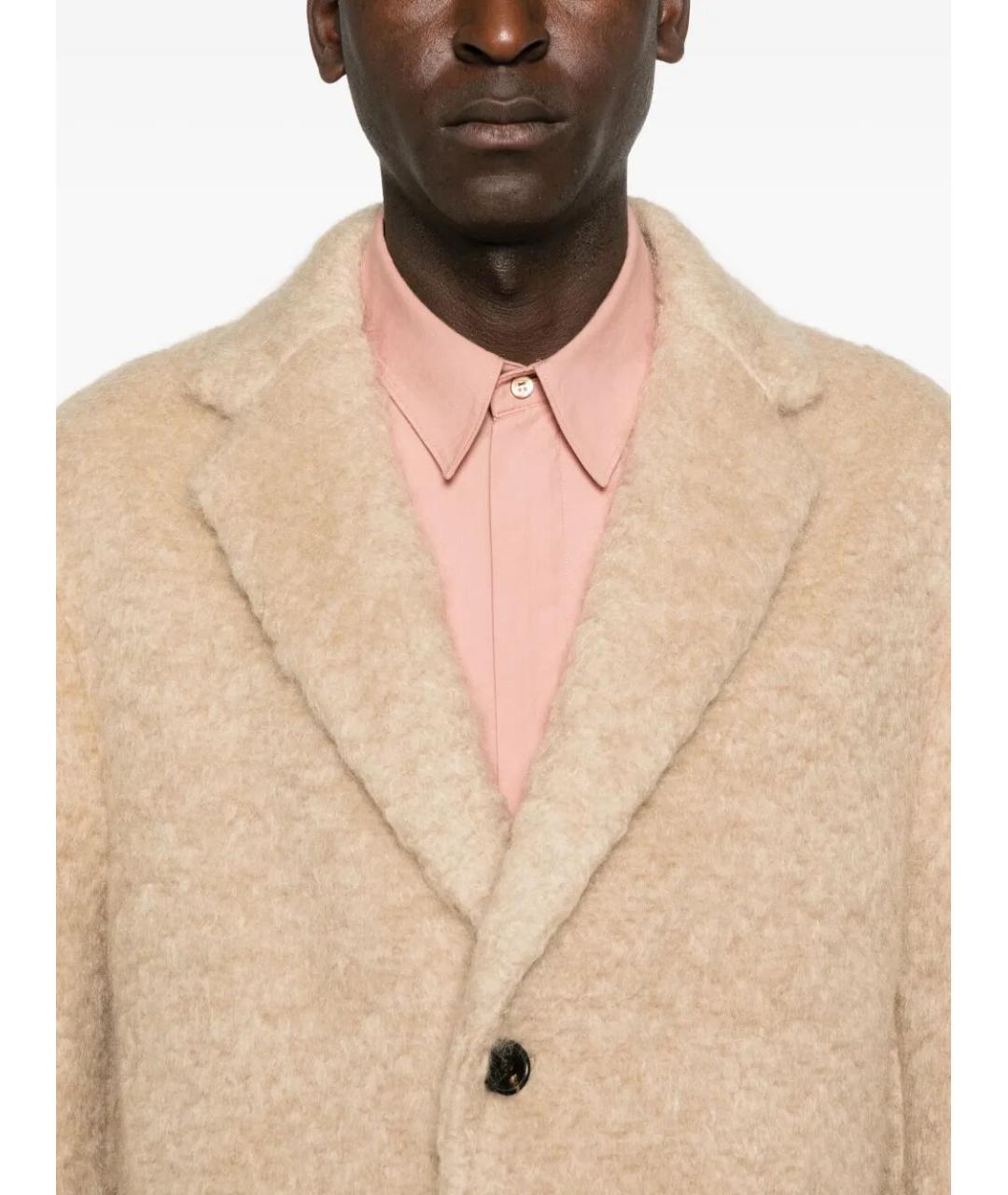 DRIES VAN NOTEN Бежевое шерстяное пальто, фото 2
