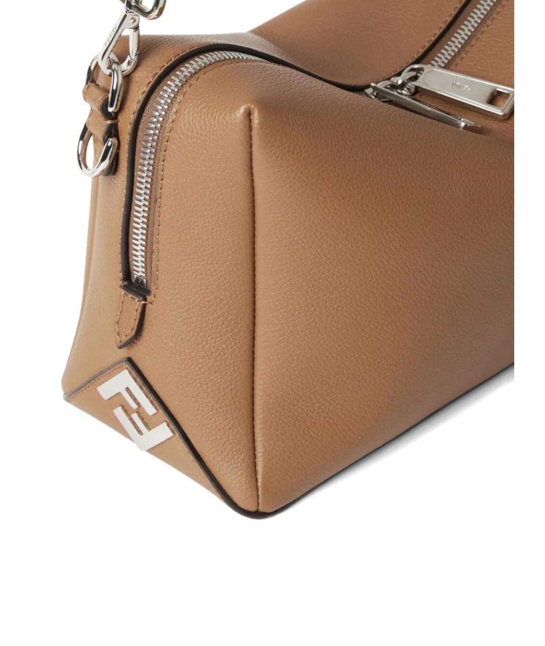 FENDI Коричневая кожаная сумка на плечо, фото 3