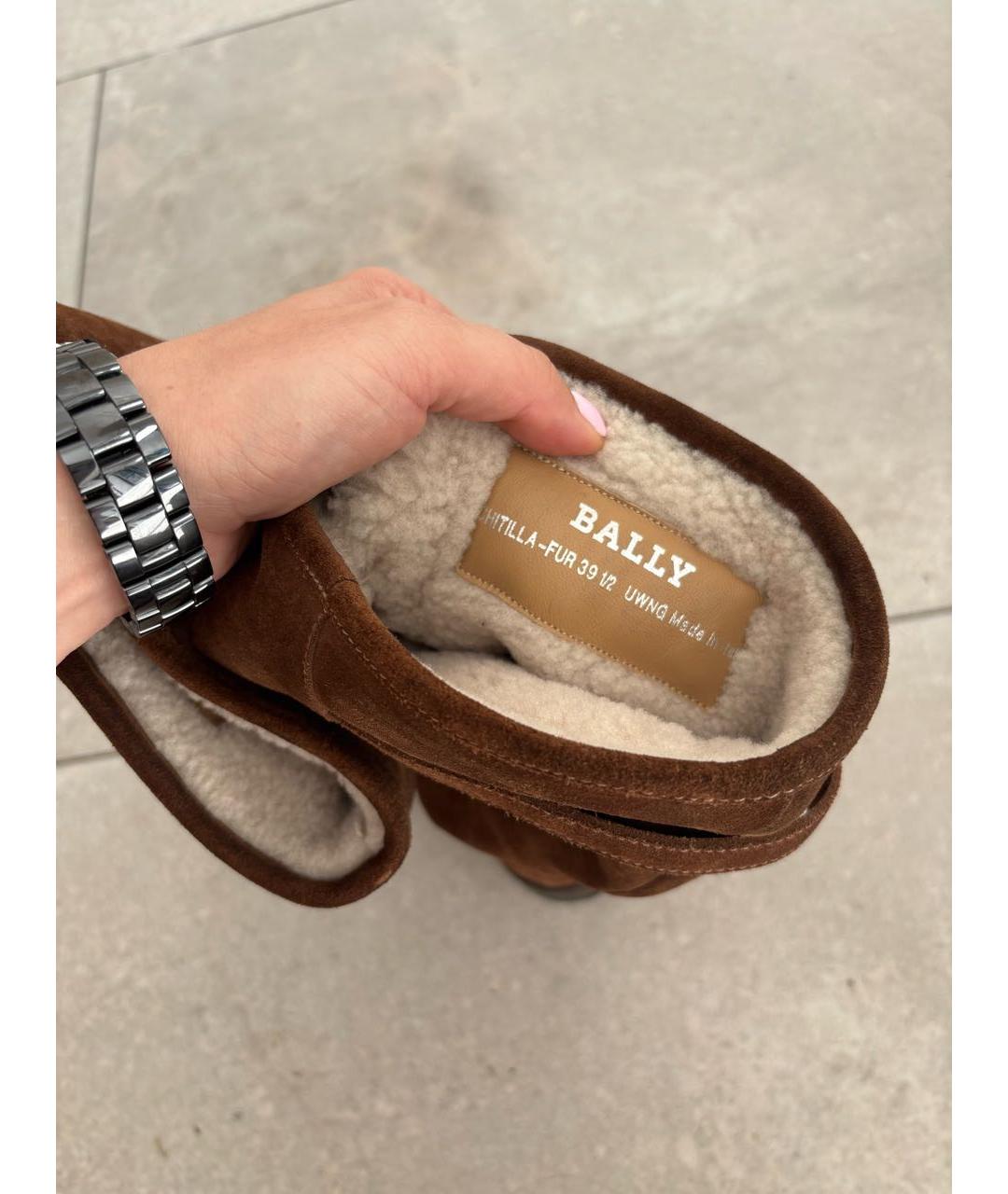 BALLY Коричневые замшевые сапоги, фото 8