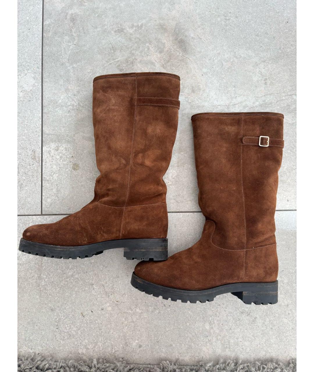 BALLY Коричневые замшевые сапоги, фото 9