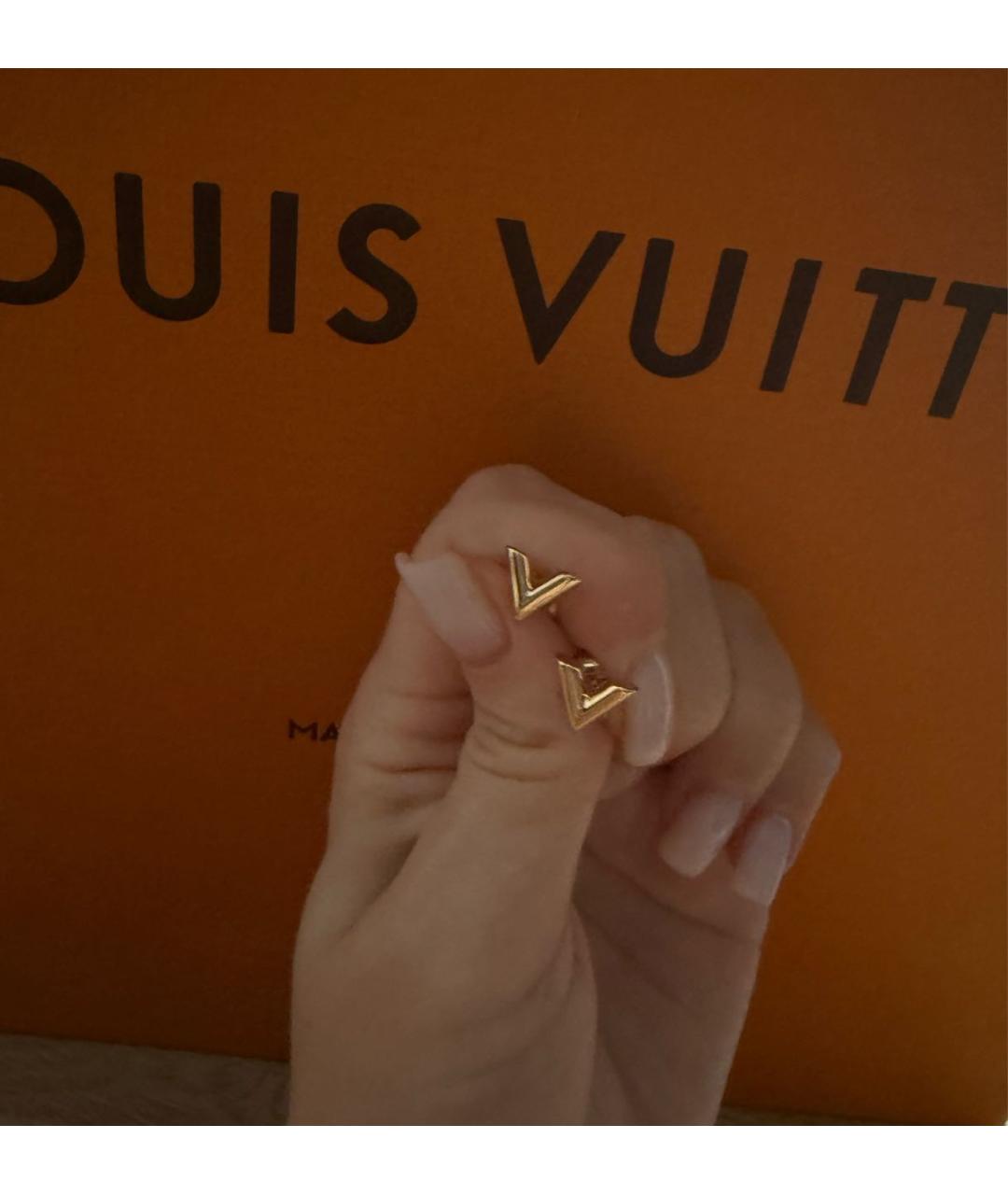 LOUIS VUITTON Желтые металлические серьги, фото 2