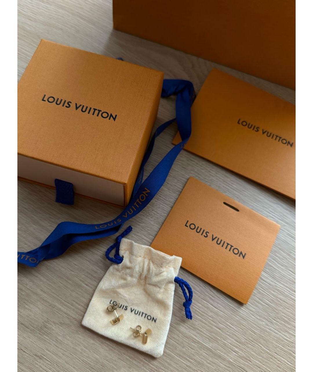 LOUIS VUITTON Желтые металлические серьги, фото 3