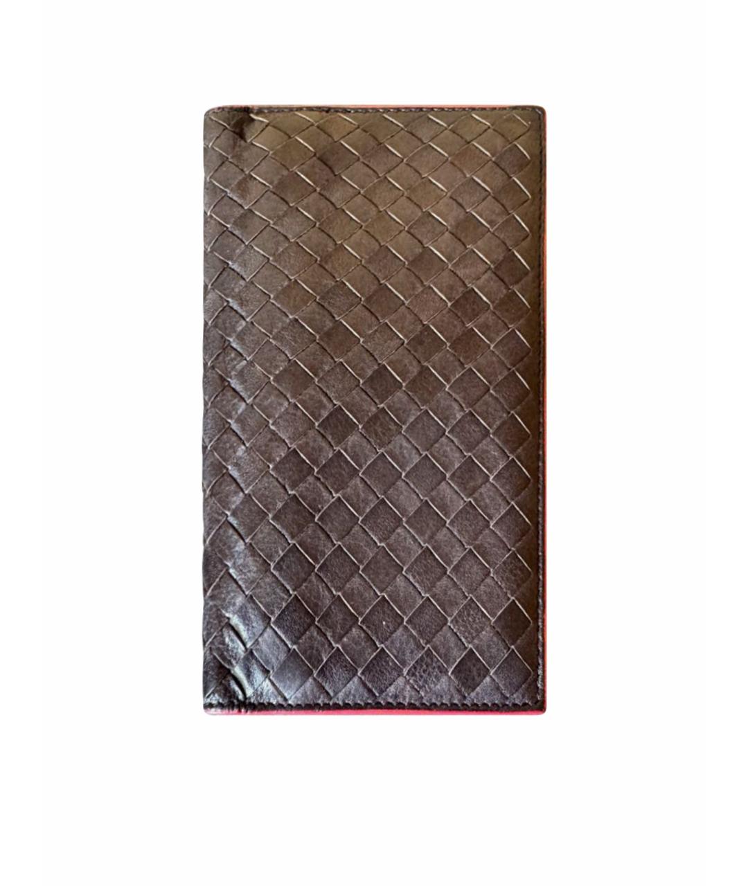 BOTTEGA VENETA Коричневый кожаный кошелек, фото 1