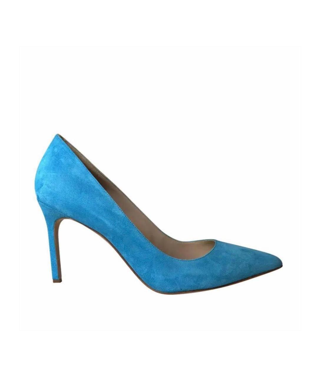 MANOLO BLAHNIK Синие бархатные туфли, фото 6