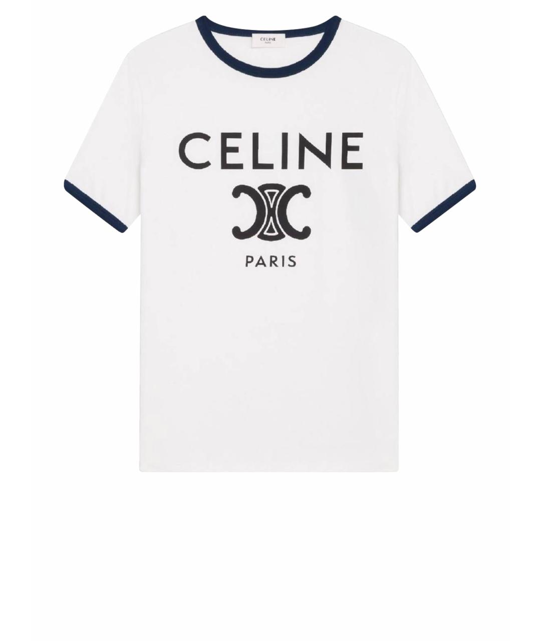 CELINE Белая хлопковая футболка, фото 1