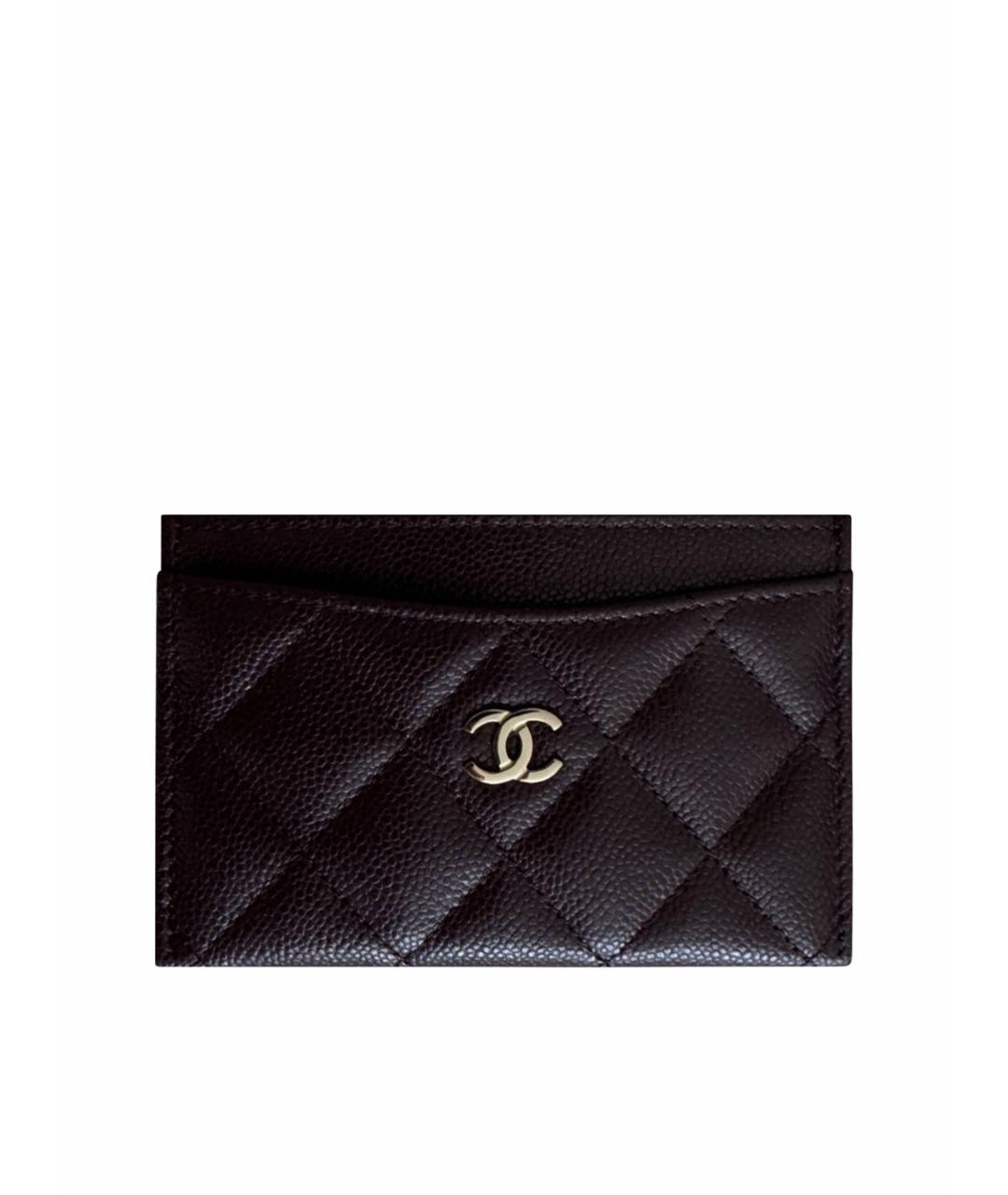 CHANEL Бордовый кожаный кардхолдер, фото 1